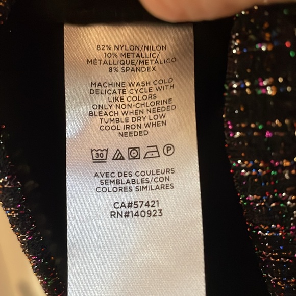 Ann Taylor LOFT “Shot of Shimmer” Black Ribbed Square Neck Knit Top M NWOT - Picture 15 of 15